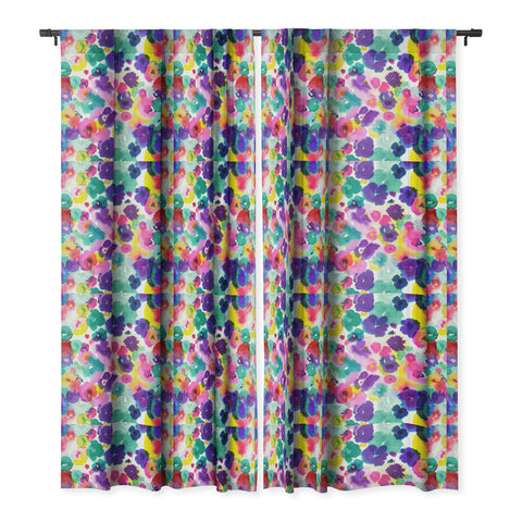 Ninola Design Abstract spring blooms watercolor Blackout Window Curtain