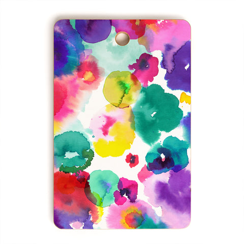 Ninola Design Abstract spring blooms watercolor Cutting Board Rectangle