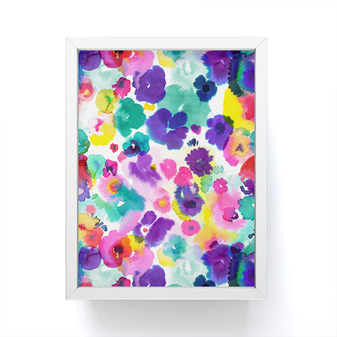 Ninola Design Abstract spring blooms watercolor Framed Mini Art Print