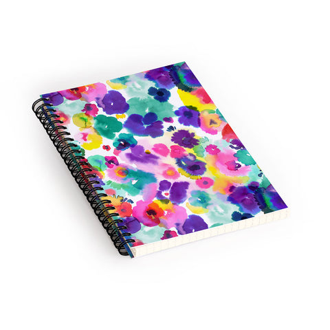 Ninola Design Abstract spring blooms watercolor Spiral Notebook