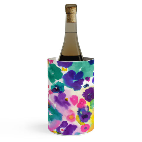 Ninola Design Abstract spring blooms watercolor Wine Chiller