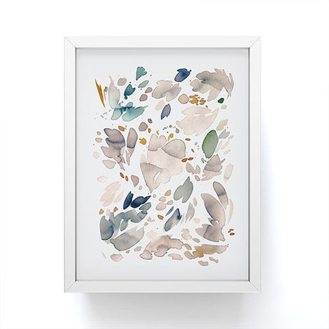 Ninola Design Abstract texture floral Gold Framed Mini Art Print