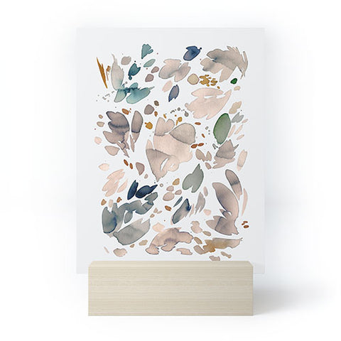 Ninola Design Abstract texture floral Gold Mini Art Print