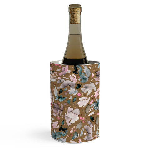 Ninola Design Abstract texture floral Gold Wine Chiller