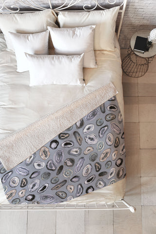 Ninola Design Agathe slices Grey Fleece Throw Blanket