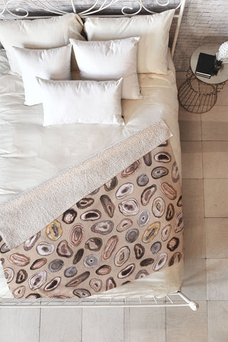 Ninola Design Agathe slices Natural Fleece Throw Blanket