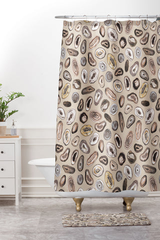 Ninola Design Agathe slices Natural Shower Curtain And Mat