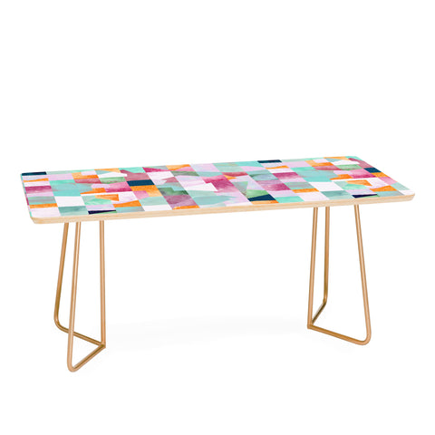 Ninola Design Artful Collage Texture Green Coffee Table
