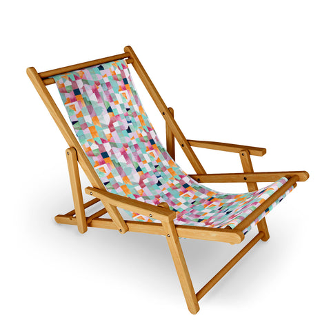 Ninola Design Artful Collage Texture Green Sling Chair