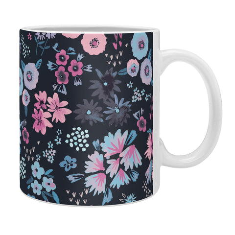 Ninola Design Artful little flowers Navy Coffee Mug