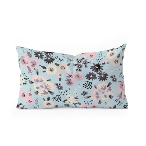 Ninola Design Artful little flowers Pastel Oblong Throw Pillow