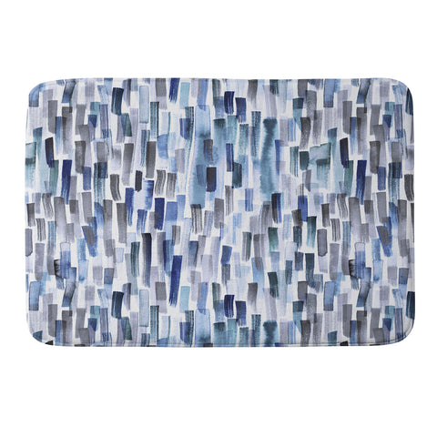 Ninola Design Artistic Stripes Indigo Memory Foam Bath Mat