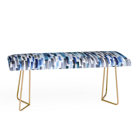 Ninola Design Artistic Stripes Indigo Bench