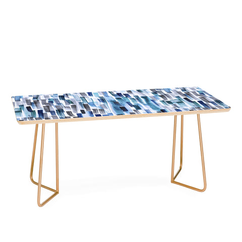 Ninola Design Artistic Stripes Indigo Coffee Table