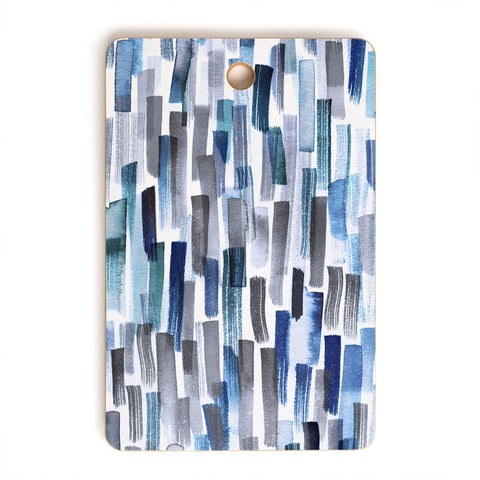 Ninola Design Artistic Stripes Indigo Cutting Board Rectangle