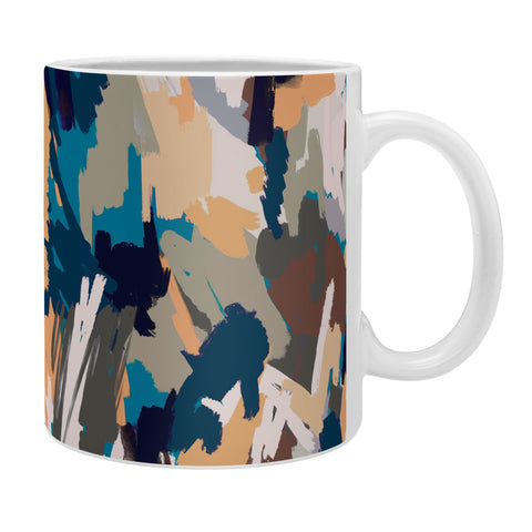 Ninola Design Artistic Texture Blue Gold Coffee Mug