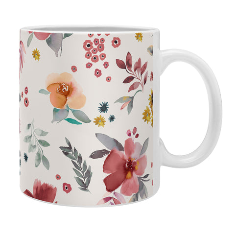 Ninola Design Autumn floral Red holiday Coffee Mug