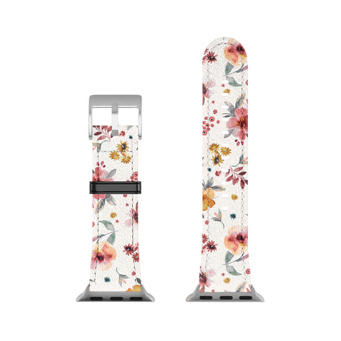 Ninola Design Autumn floral Red holiday Apple Watch Band