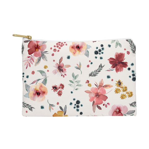 Ninola Design Autumn floral Red holiday Pouch