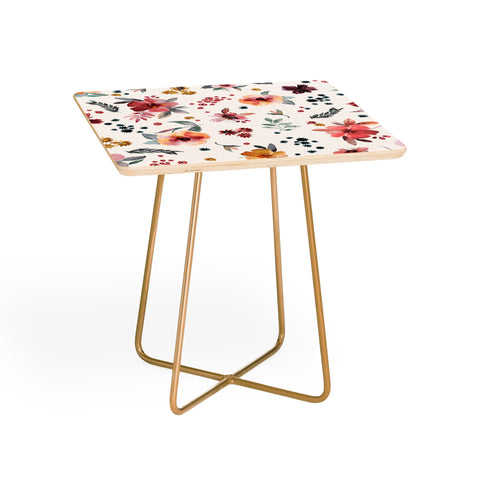Ninola Design Autumn floral Red holiday Side Table