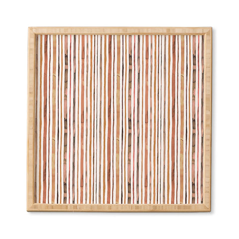 Ninola Design Autumn Terracotta Stripes Framed Wall Art