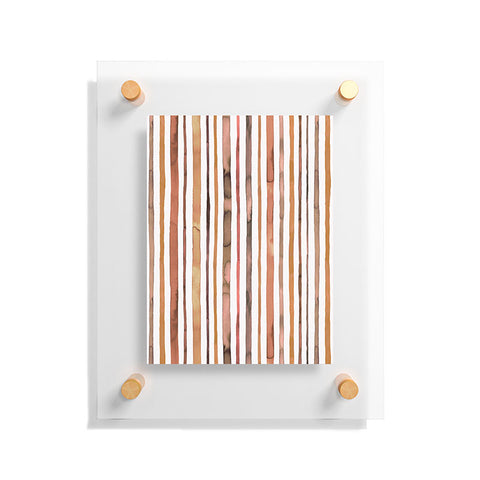 Ninola Design Autumn Terracotta Stripes Floating Acrylic Print