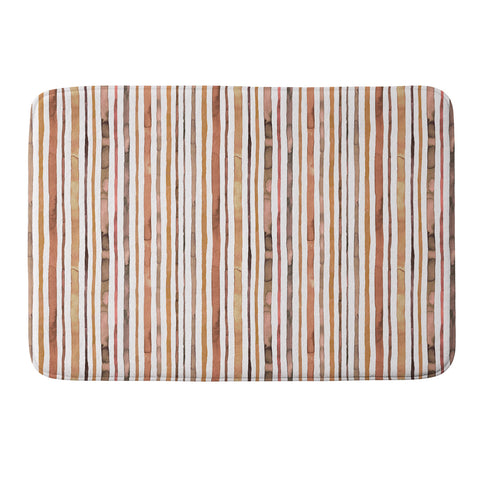 Ninola Design Autumn Terracotta Stripes Memory Foam Bath Mat