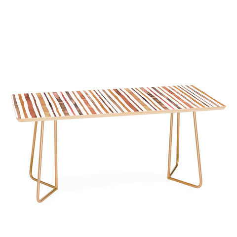 Ninola Design Autumn Terracotta Stripes Coffee Table