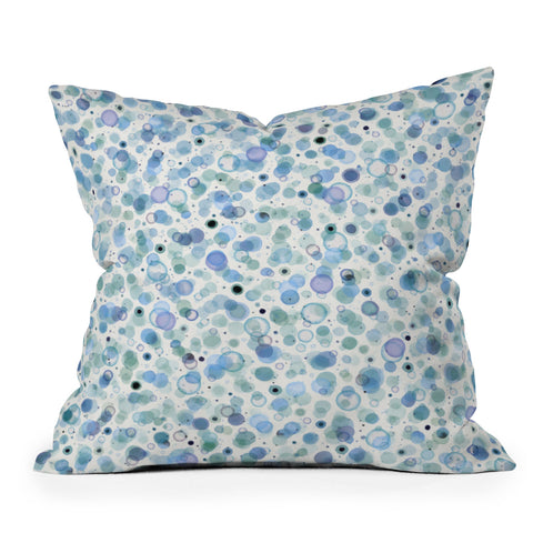 Ninola Design Baby bubbles dream soft blue circles Throw Pillow