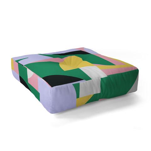 Ninola Design Bauhaus Shapes Spring Floor Pillow Square