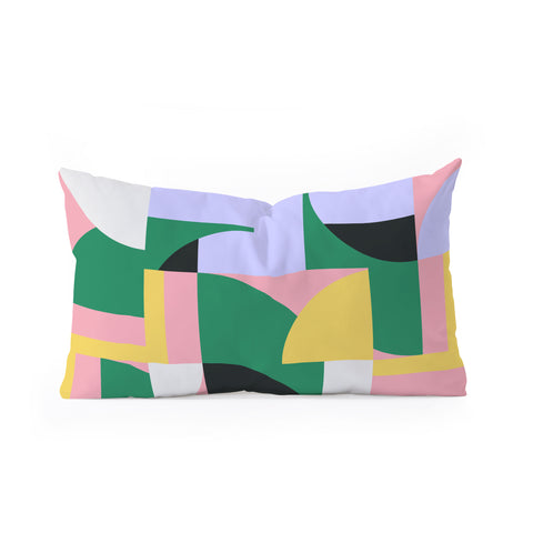 Ninola Design Bauhaus Shapes Spring Oblong Throw Pillow