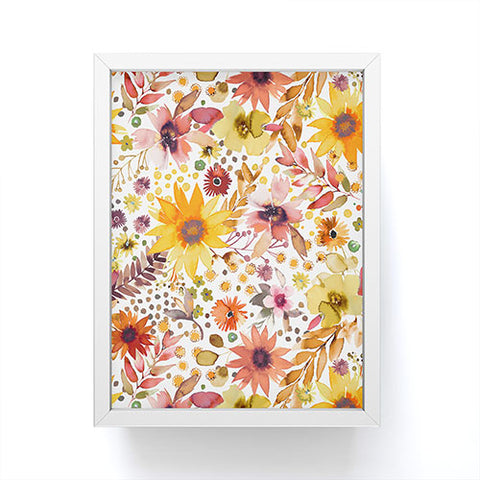 Ninola Design Big blooms flowers Gold Framed Mini Art Print