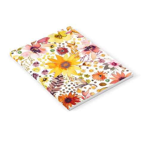 Ninola Design Big blooms flowers Gold Notebook