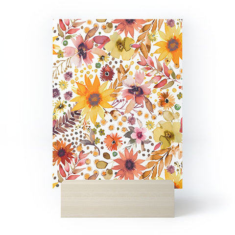 Ninola Design Big blooms flowers Gold Mini Art Print