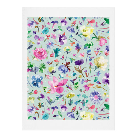 Ninola Design Blooming flowers spring Blue Art Print