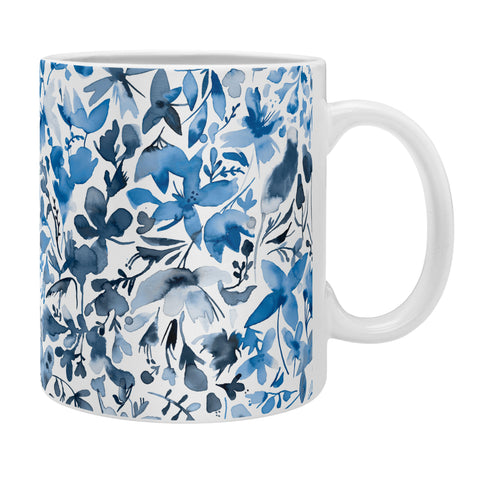 Ninola Design Blue flowers and plants ivy Coffee Mug