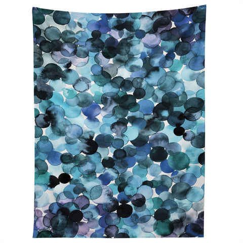 Ninola Design Blue watercolor dots Tapestry