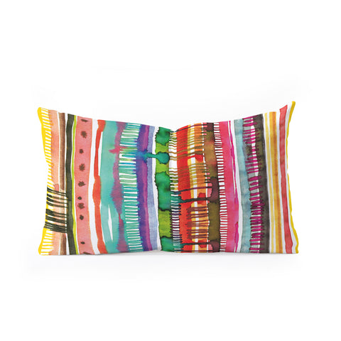 Ninola Design Boho Watercolor Tribal Oblong Throw Pillow