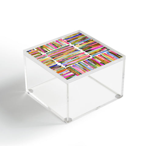 Ninola Design Bold bright stripes Pink Acrylic Box