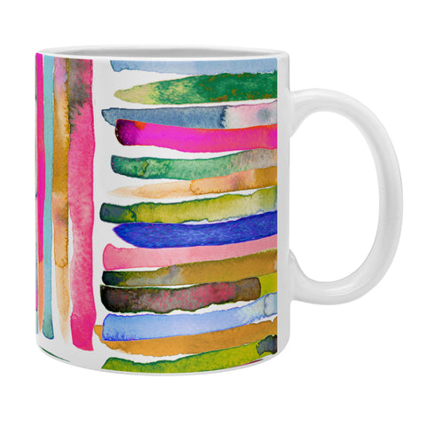 Ninola Design Bold bright stripes Pink Coffee Mug