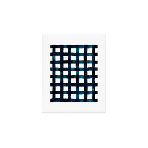 Ninola Design Bold grid plaids Navy Art Print