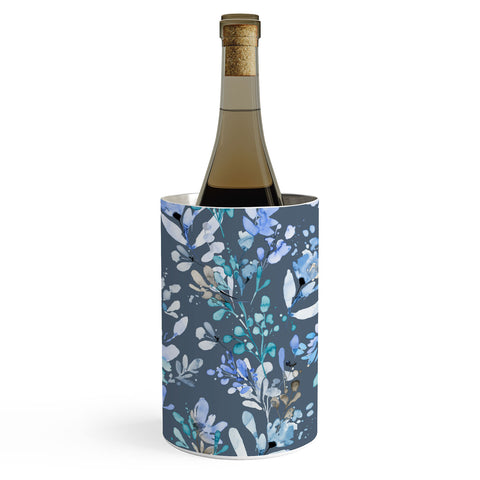 Ninola Design Botanical Abstract Blue Wine Chiller