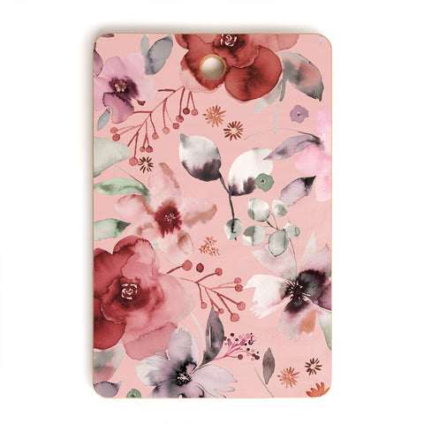 Ninola Design Bountiful bouquet Pink Romance Cutting Board Rectangle