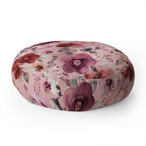 Ninola Design Bountiful bouquet Pink Romance Floor Pillow Round