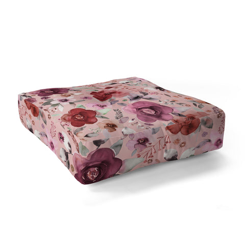 Ninola Design Bountiful bouquet Pink Romance Floor Pillow Square