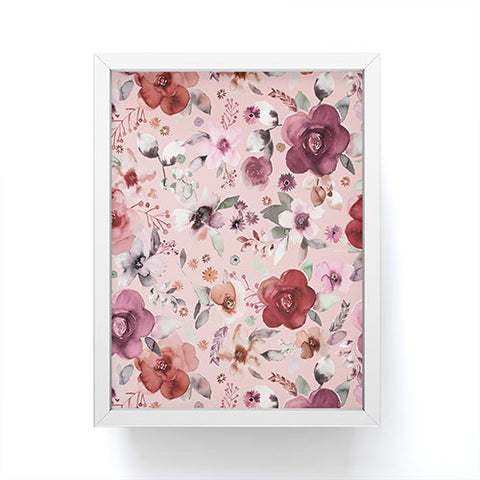 Ninola Design Bountiful bouquet Pink Romance Framed Mini Art Print