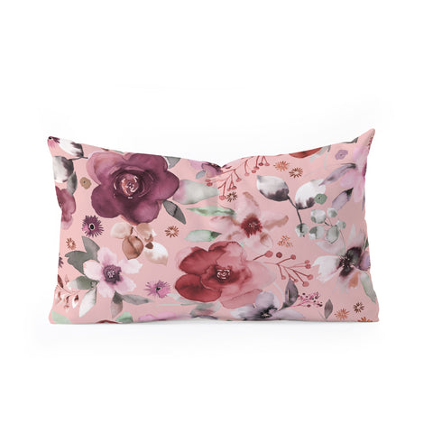 Ninola Design Bountiful bouquet Pink Romance Oblong Throw Pillow