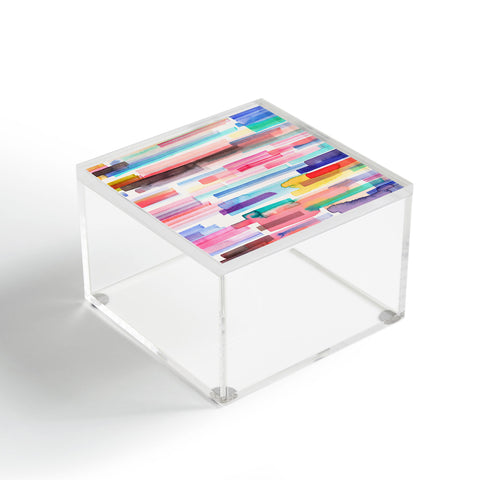 Ninola Design Brushstrokes Stripes Abstract Watercolor Acrylic Box