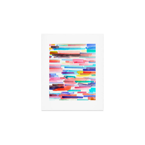 Ninola Design Brushstrokes Stripes Abstract Watercolor Art Print