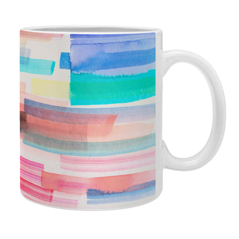 Ninola Design Brushstrokes Stripes Abstract Watercolor Coffee Mug